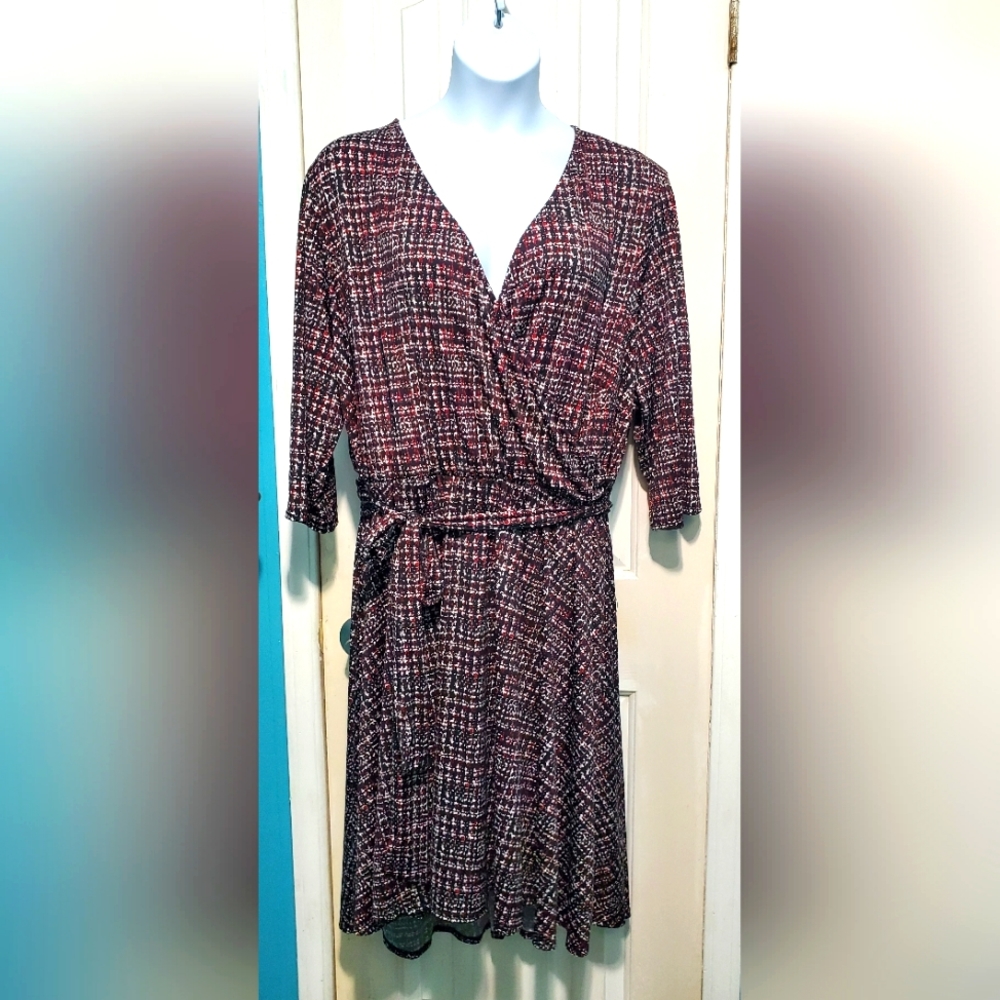 Avenue Fit & Flare Faux Wrap dress